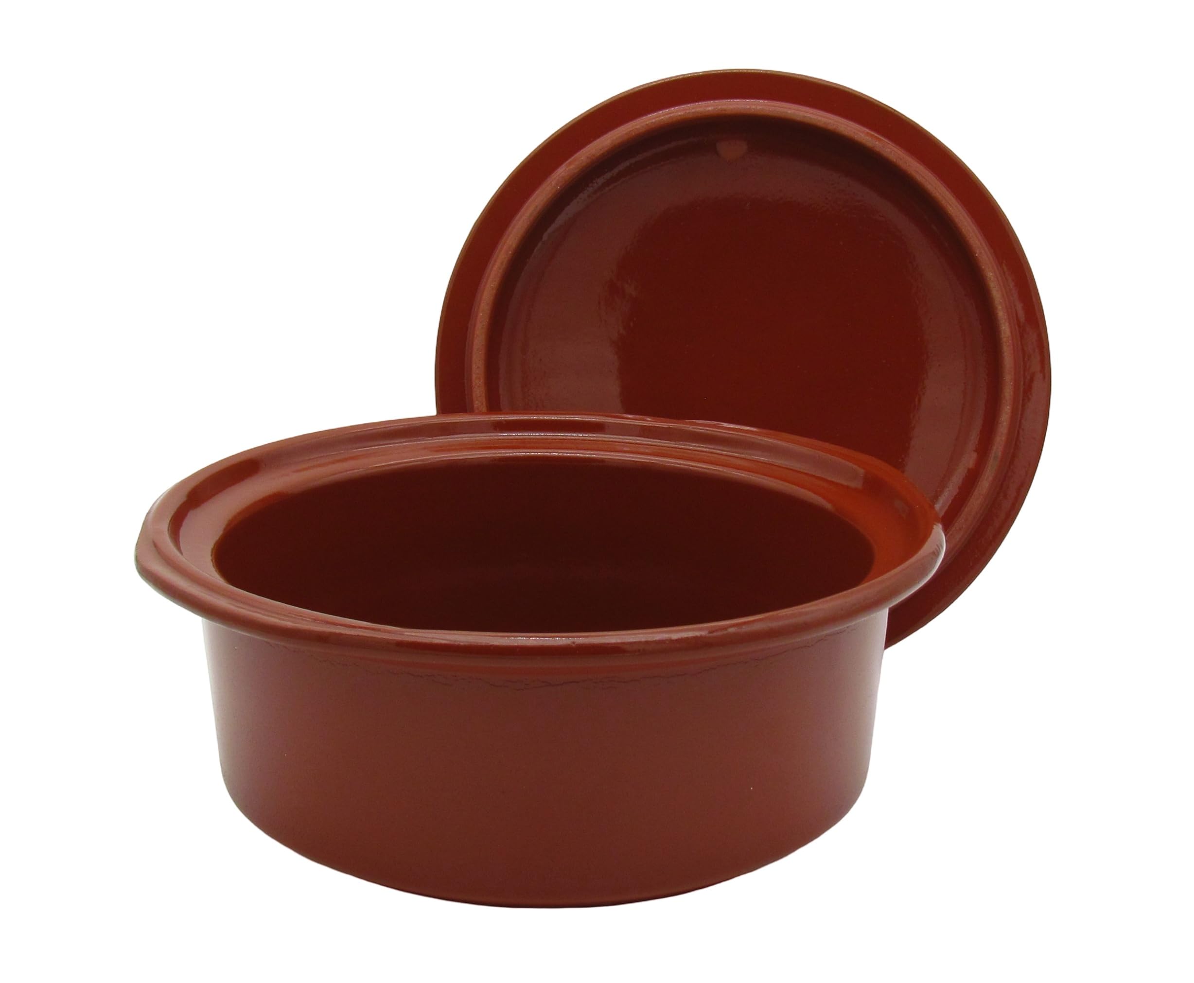 Ton-Cocotte mit Deckel 1,5 – 4,5 Liter - 4er Set – Glasierte Schmortopfe für Ceran, Gas, Ofen & Grill – Mediterraner Tontopf spülmaschinengeeignet