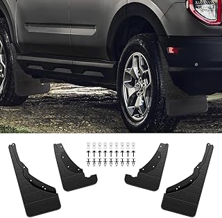 ELECTRONLUMEN Mud Flaps Splash Guards for 2021 2022 2023 Ford Bronco Sport Car Front Rear Mudflaps Mudguards Fender Kit, Black, 4 Pieces