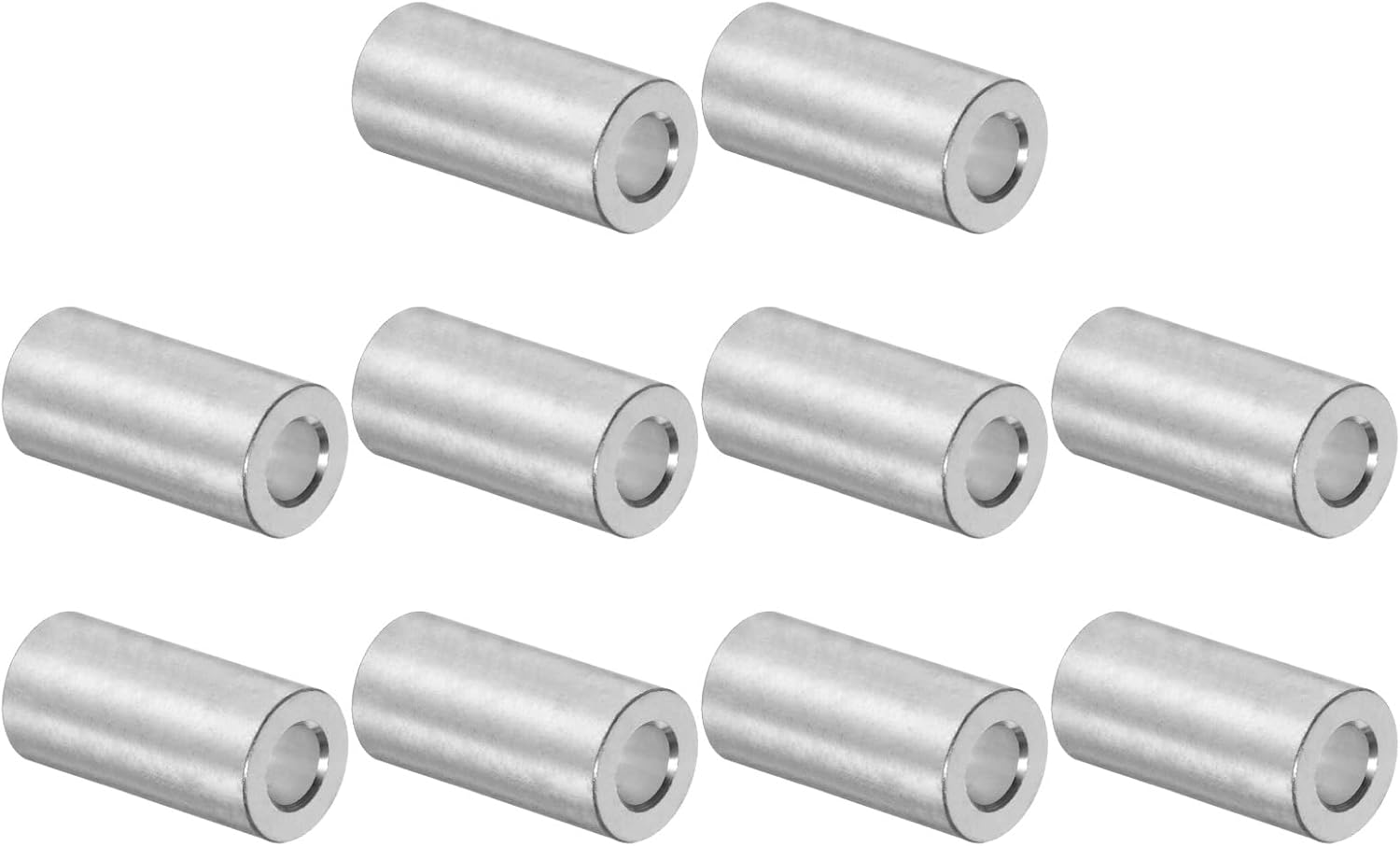 Sourcing Map 12pcs Aluminum Spacer 8.5mm Bore X 20mm OD X 10mm Length