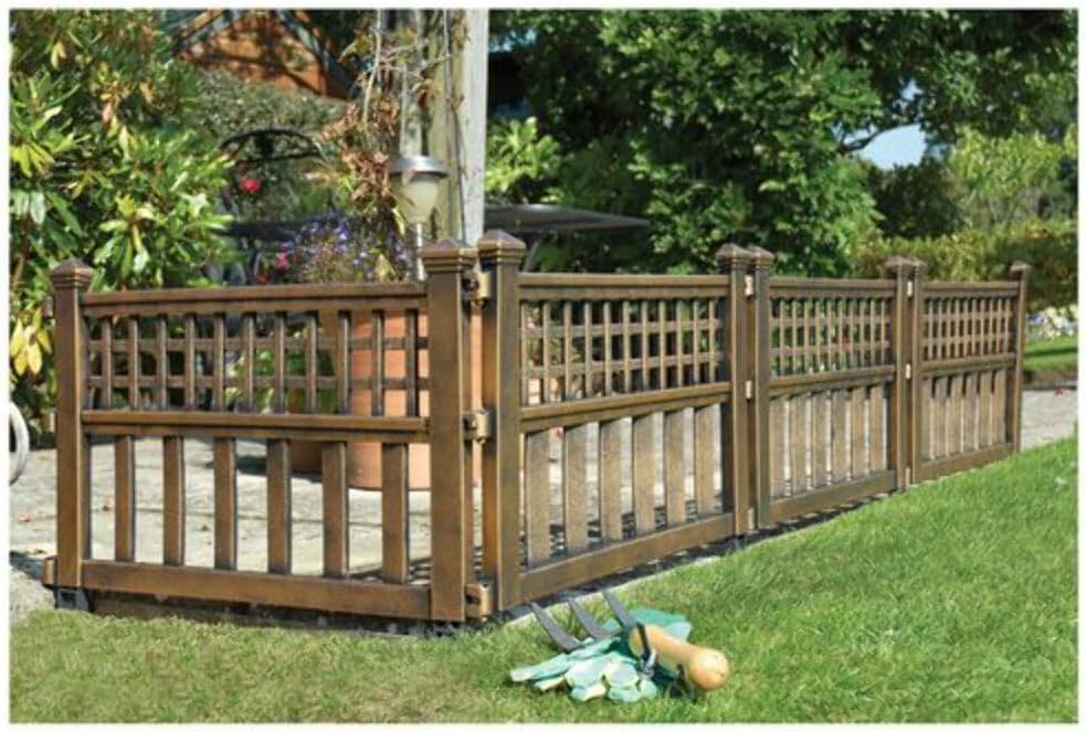 Gablemere Greenhurst Pack of Four Plastic Fence Panels in Bronze