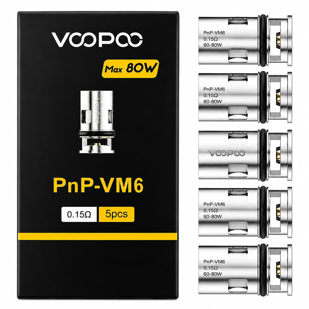 VOOPOO PnP VM6 Coils 0.15ohm Mesh [Pack of 5]