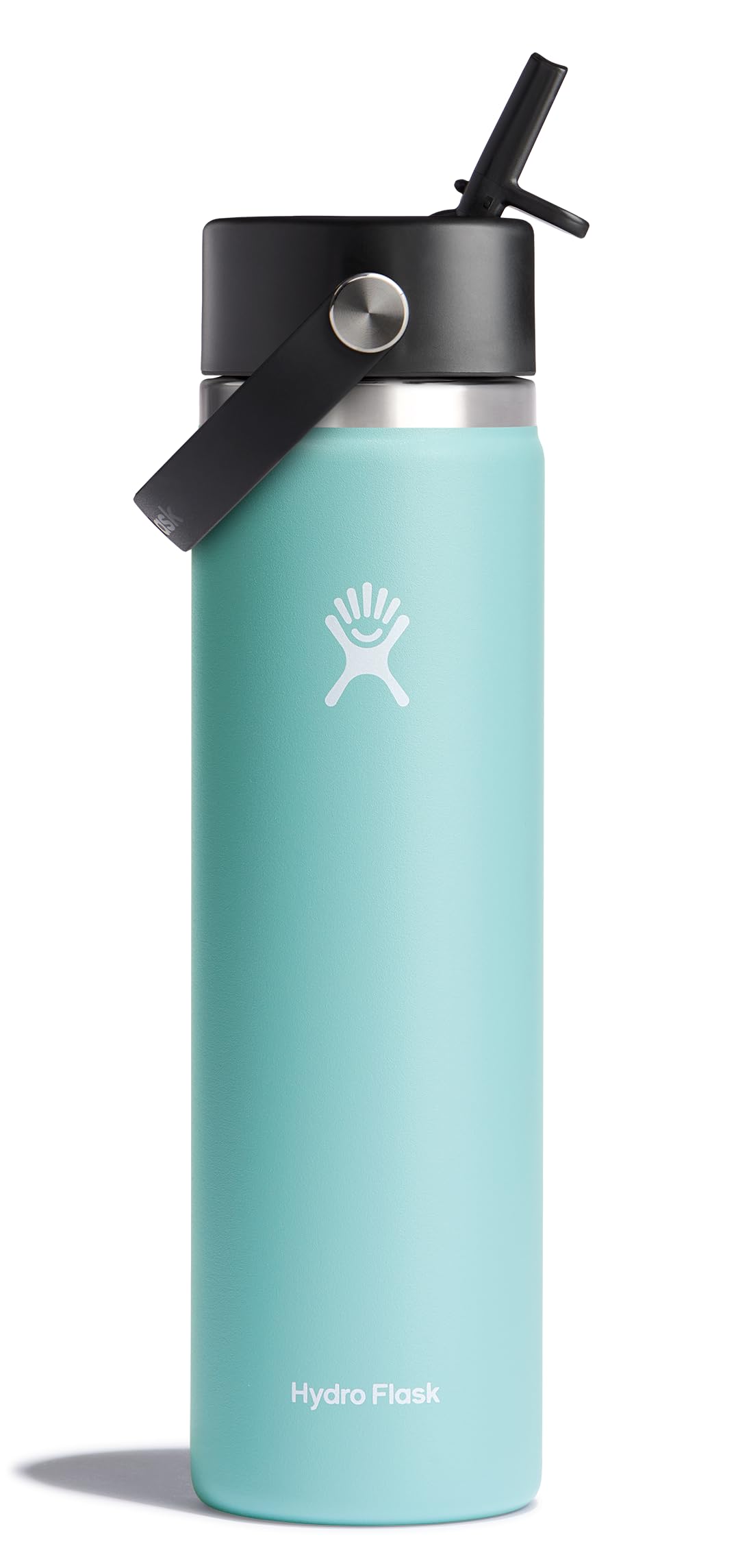 Hydro Flask 24 oz Wide Mouth with Flex Straw Cap Stainless Steel Reusable Water Bottle Dew - Vacuum Insulated, Dishwasher Safe, BPA-Free, Non-Toxic