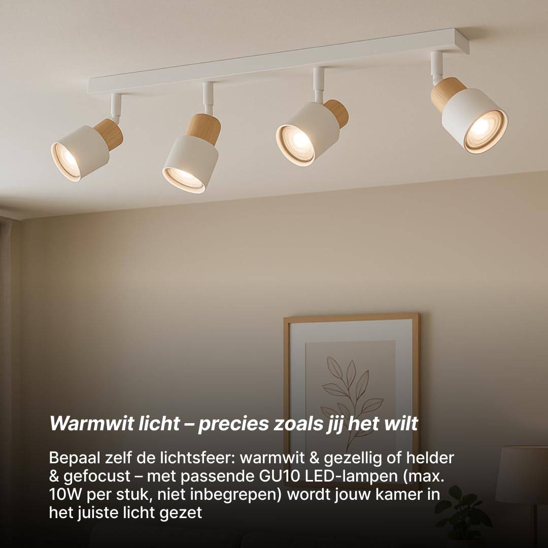Brilliant Pini LED Spotbalken 4x GU10, 58 cm, Schwenkbar, Dimmbar