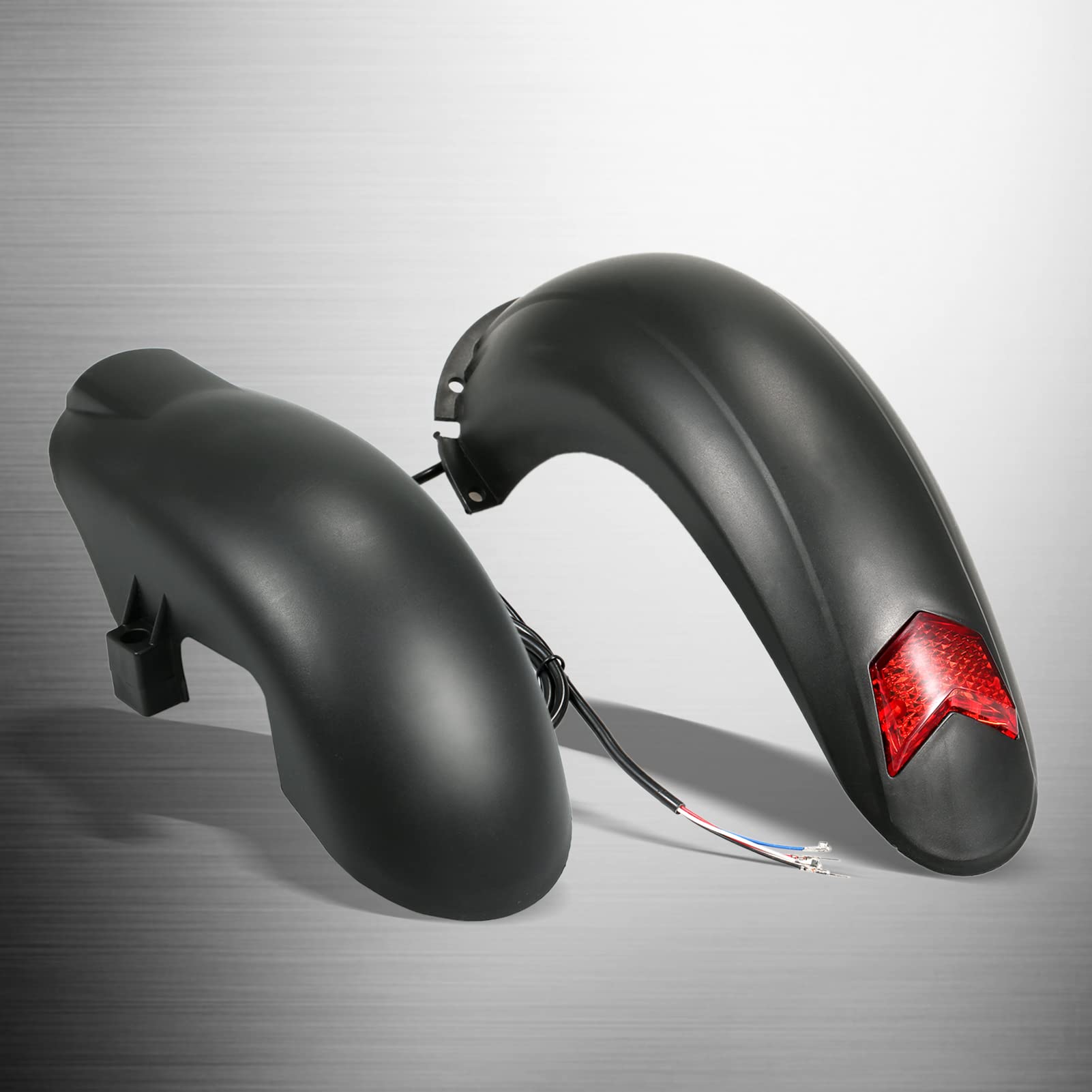 Ensemble de garde-boue pour trottinette électrique de 25,4 cm – Garde-boue en métal noir et plastique pour trottinette M4 Kick – Protège-pneu avant et arrière – Installation boulonnée