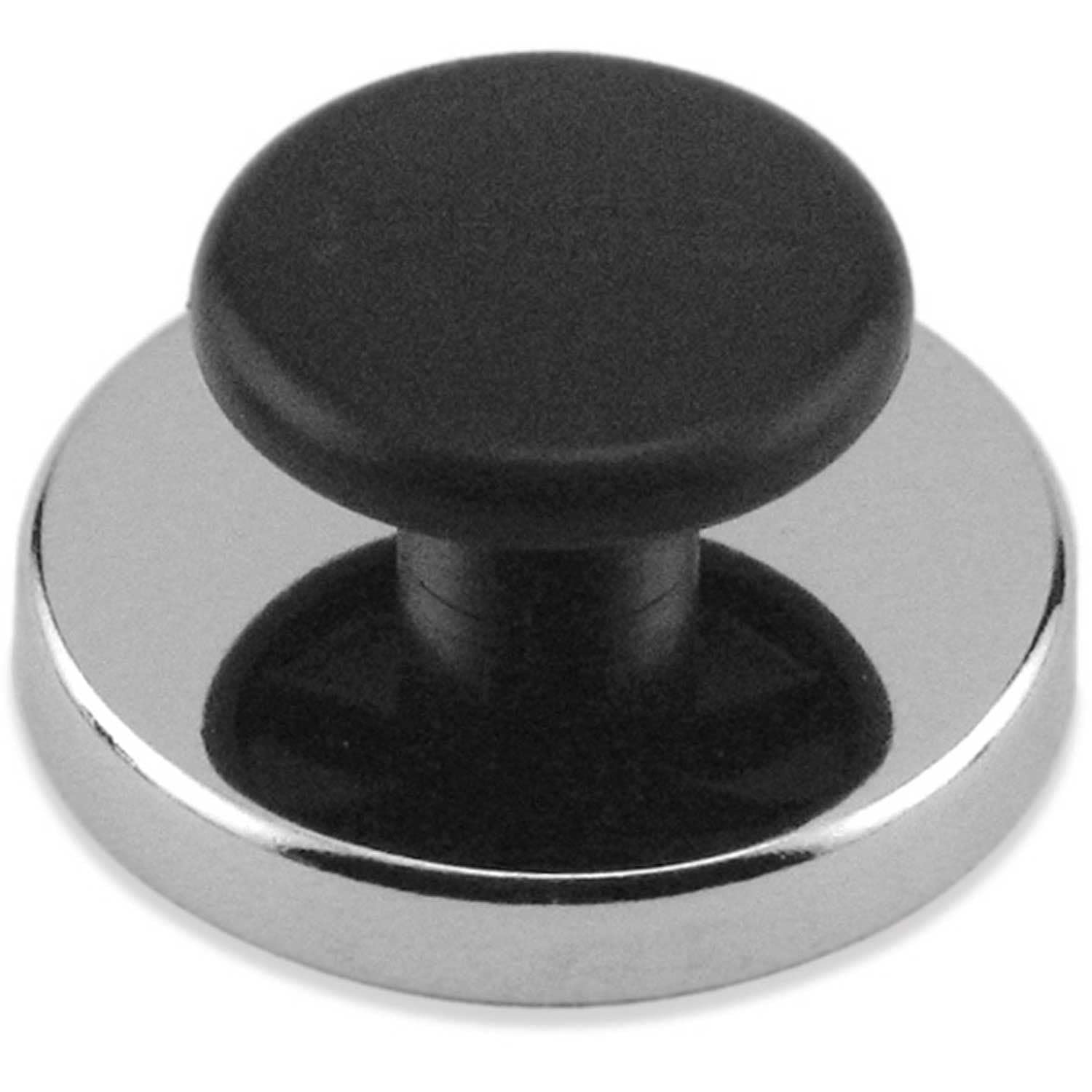 Master Magnetics Ceramic Round Base Magnets HMKR-70 with Knob 65 Lbs. Nickel | Chrome Plating, Lot of 10
