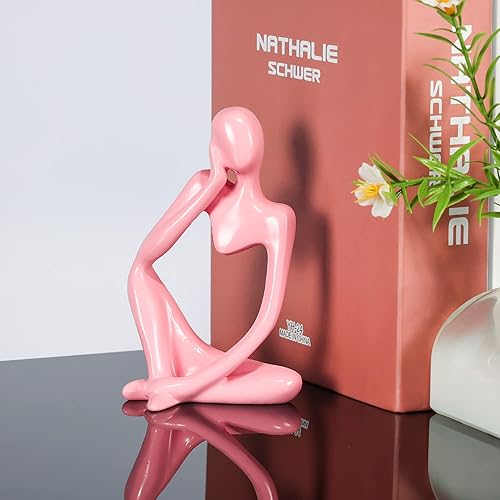 Miniatura 7 de Estatua de Thinker - Escultura de arte abstracto, figuras coleccionables de resina dorada para el hogar, sala de estar, oficina, estante, gran idea