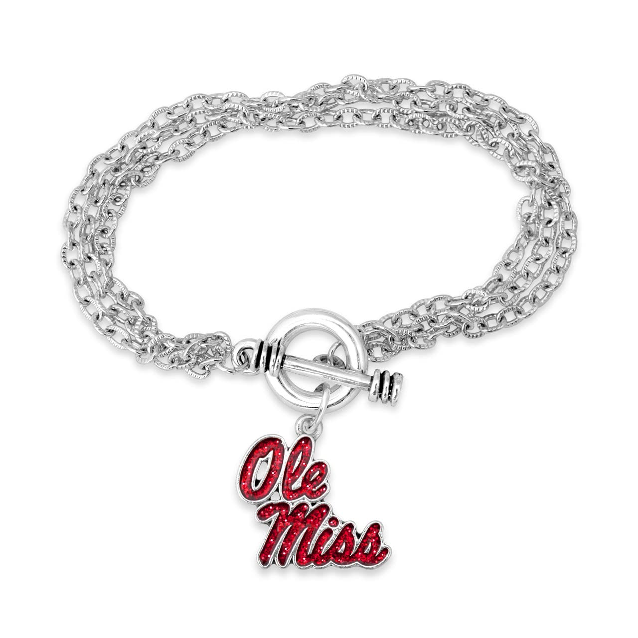 Ole Miss Rebels Game Day Glitter Toggle Bracelet Jewelry Gift Licensed