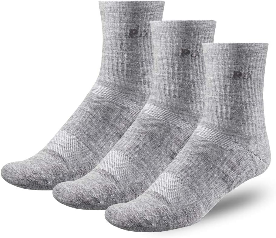 People Socks Compression Short Crew Athletic Merino Wool Running Socks, Made in USA, 3 Pairs