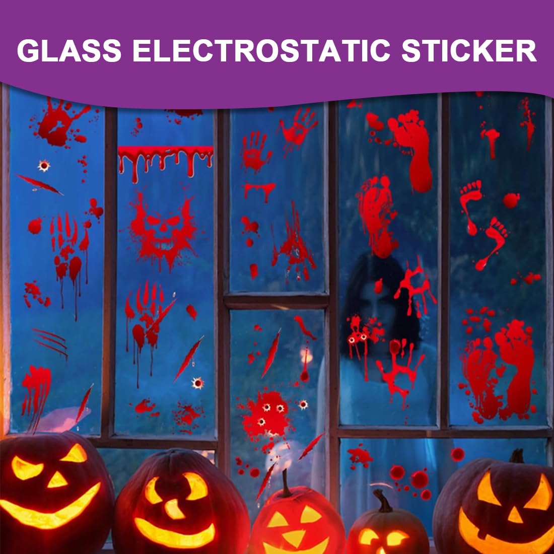 95pcs Adesivi Halloween Rojo Vestido Con El Tema Vetrofanie