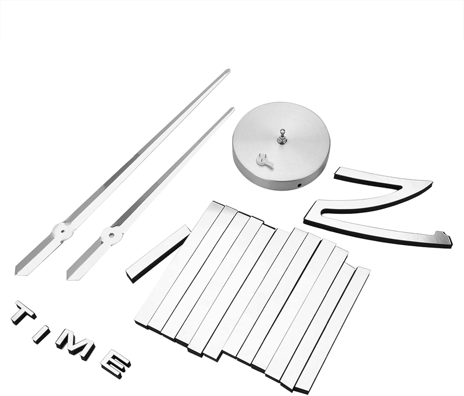 3D Mirror Wall Clock, DIY Large Modern Frameless, Silver, Acrylic Mirror Design, Silent Sweeping Movement, Self-Adhesive, for Living Room Bedroom