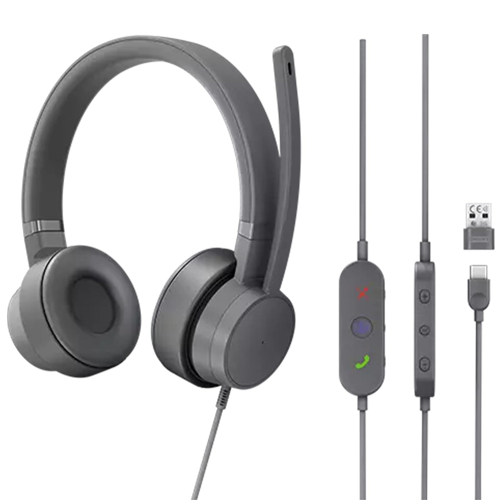 LenovoGo Wired Headset storm grey