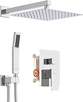 Vista 1 de KOJOX - Sistema de ducha negro mate con cabezal de ducha de lluvia de alta presión, cabezal de ducha de mano, mezclador de baño de lujo, juego