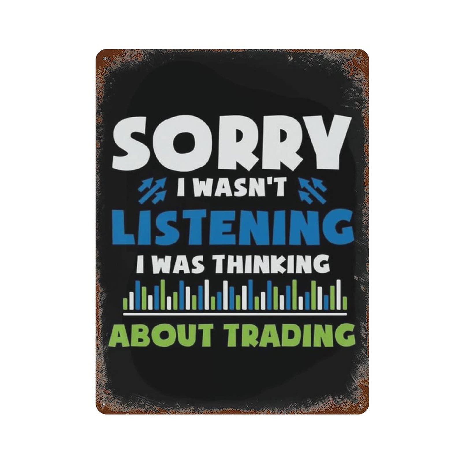 Metal iron sign - Stock Market Trader tin sign poster retro wall decoration garage bar club cafe farmhouse garden decoration 12"x16"