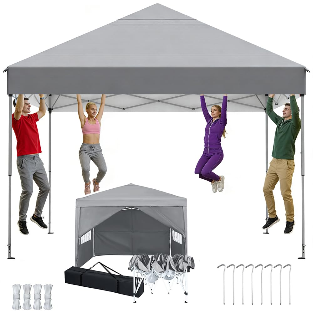 Kidsgigglz Faltpavillon, Pop-Up Pavillon Wasserdicht, UV-Schutz, Höhenverstellbar Partyzelt mit Seitenwänden, Stabil Gartenpavillon Festzelt mit Rolltasche