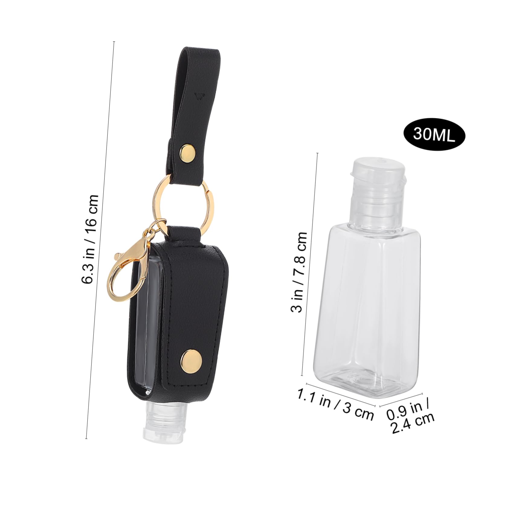 VICASKY Hand Keychain Travel Toiletry Set Bottle Covers for Travel 30ml Liquid Dispenser Empty Bottle Keyring Holder Perfect for Essential Oil Perfume Toiletry Lotion Soap