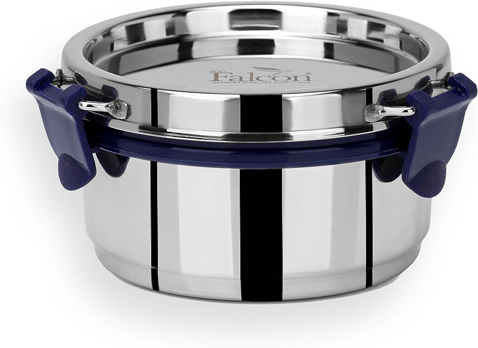PDDFALCON EcoNxt Stainless Steel Lunch Box Set,With Airtight Lids,Easy to Clean,100% Leakproof With BIS Certified, Jindal Seal & Made In India Perfect for Office, School,Set of 1 - Navy Blue(300ml)
