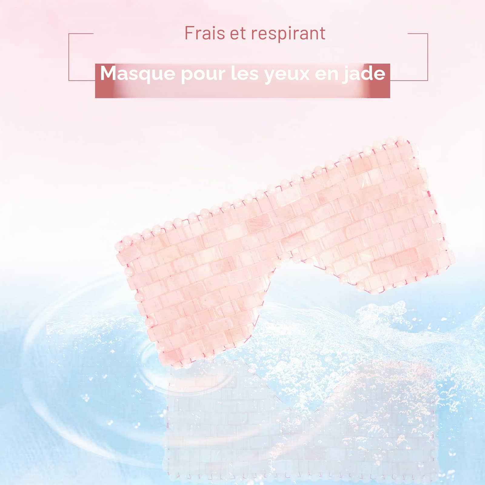 Masque Pour Les Yeux Masseur pour le Visage, Masque Visage Pierre, Anti-Âge Yeux en Jade, Thérapie Par Le Froid, Jade Pierre de Jade For Apaiser La Fatigue, Yeux Gonflés, Les Cernes (Quartz Rose)