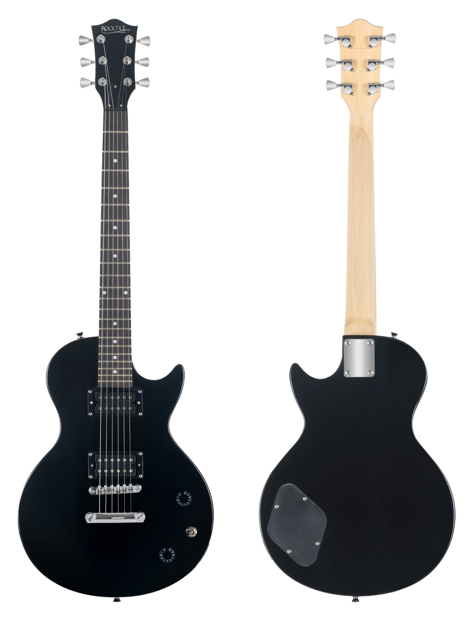 Rocktile Banger's Pack Set Complet Guitare Électrique Single Cut Noir (Ampli, Housse, Câble, Sangle, Médiators, Cordes de Rechange et Cours avec CD/DVD)