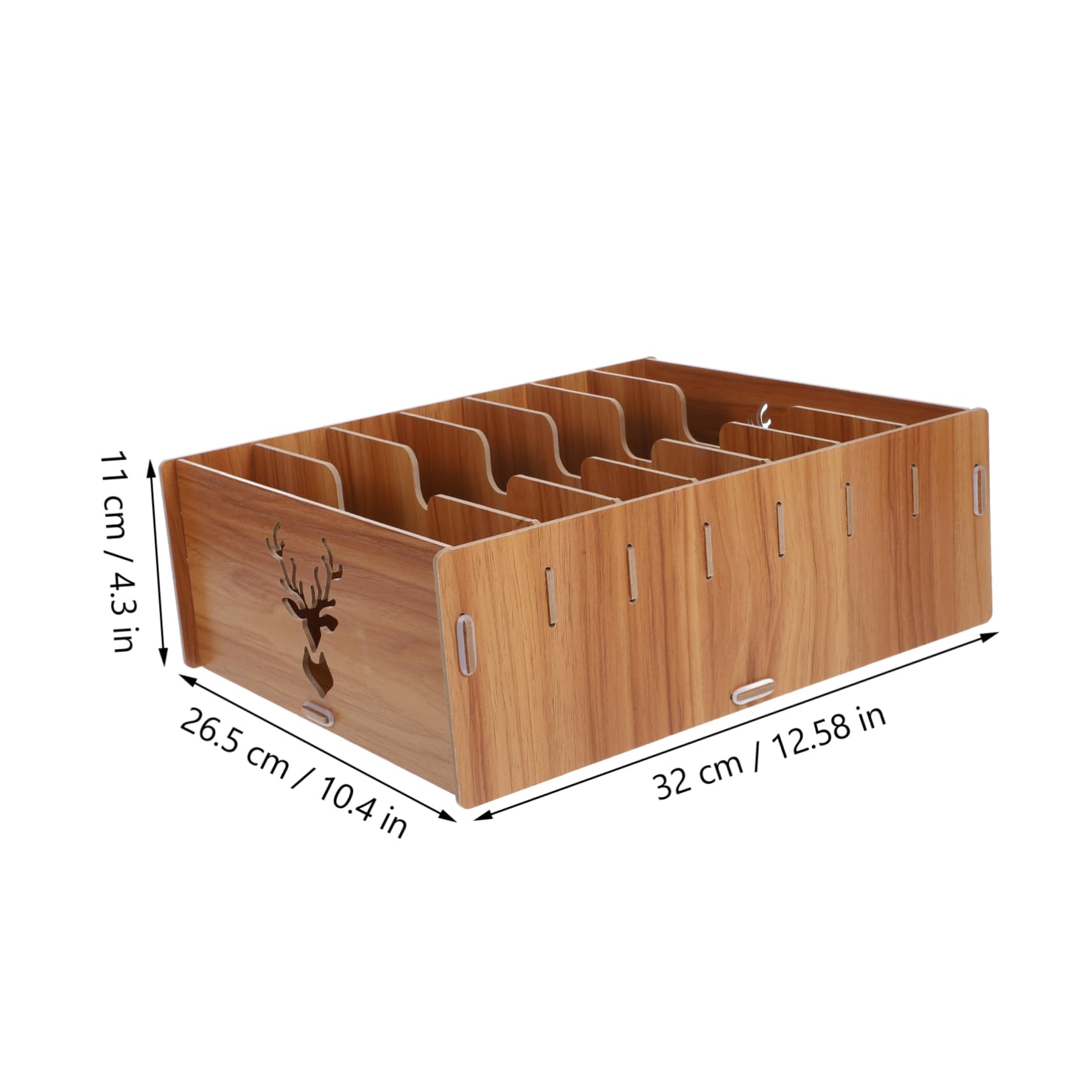 VILLCASE Organizador de Escritorio de Madera Marrón Compartimentos