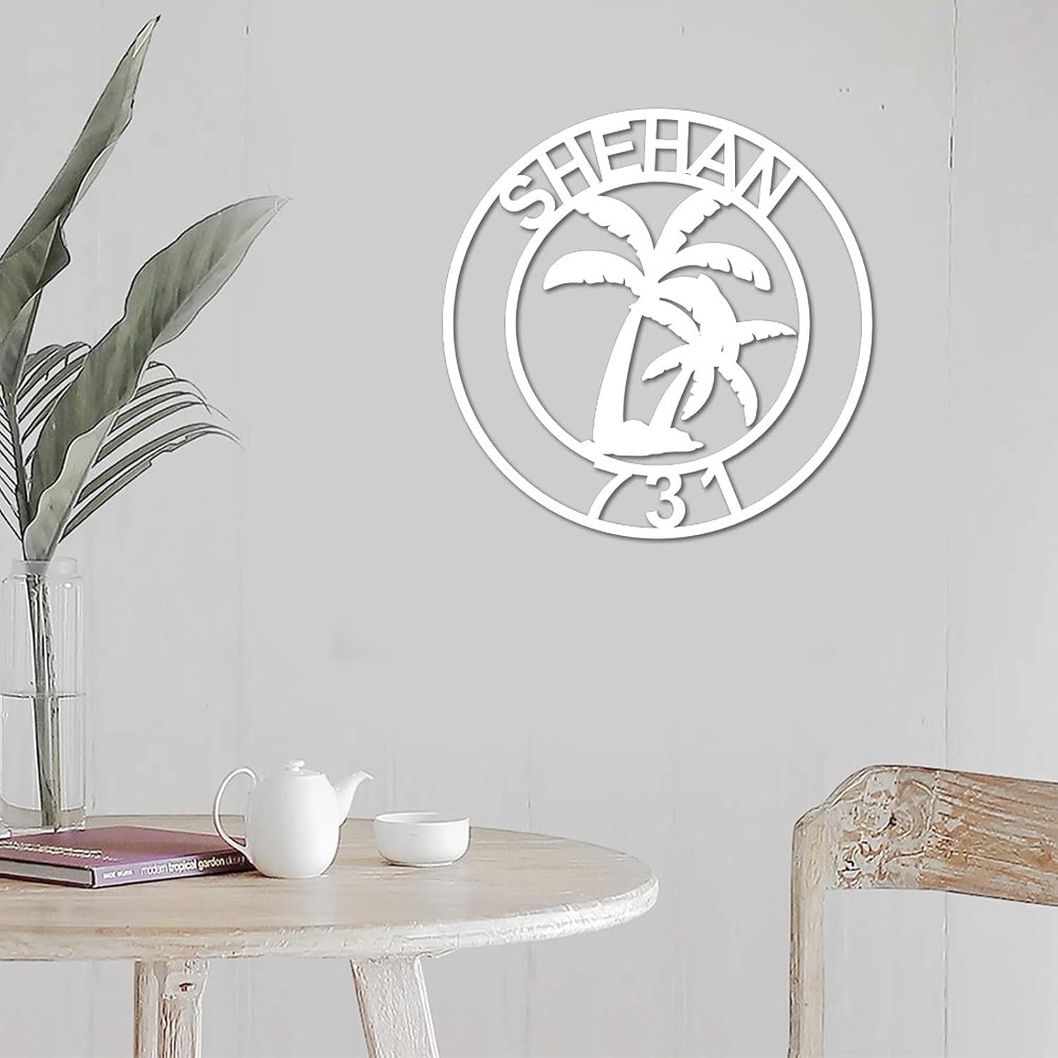 Sign Personalized Palm Tree House Number Address Metal Sign Family Name Sign Door Hanger Outdoor Address Plaque Beach Decor Tropical Decor Custom Metal Signs Anniversary 24in Mothers day Gift