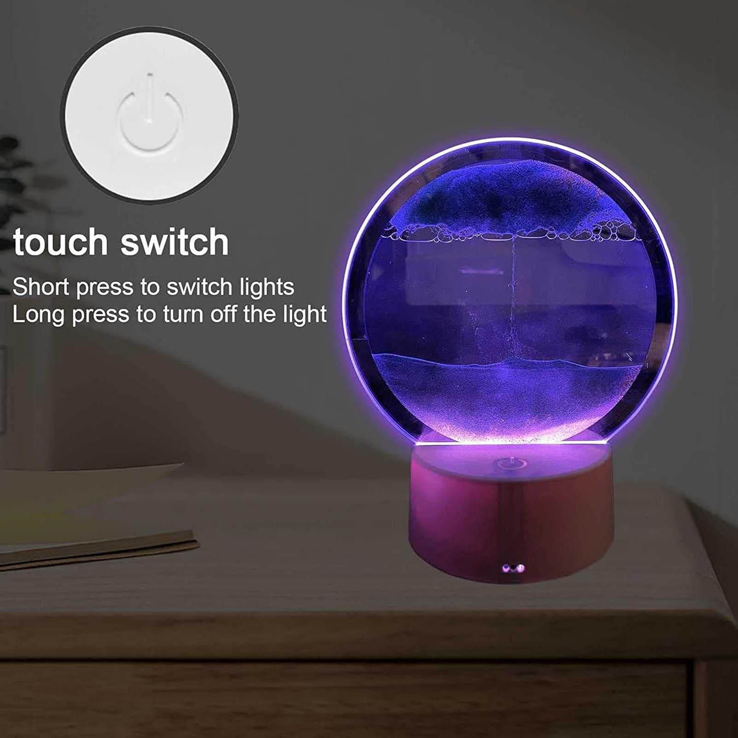 Chandeliers Modern Ceiling Light 3D Moving Sand Art Picture, Sand Art Liquid Motion Decor Lamp, Motion Display Flowing Sand Frame with LED Light, Sand Art Toys for Adults Kids