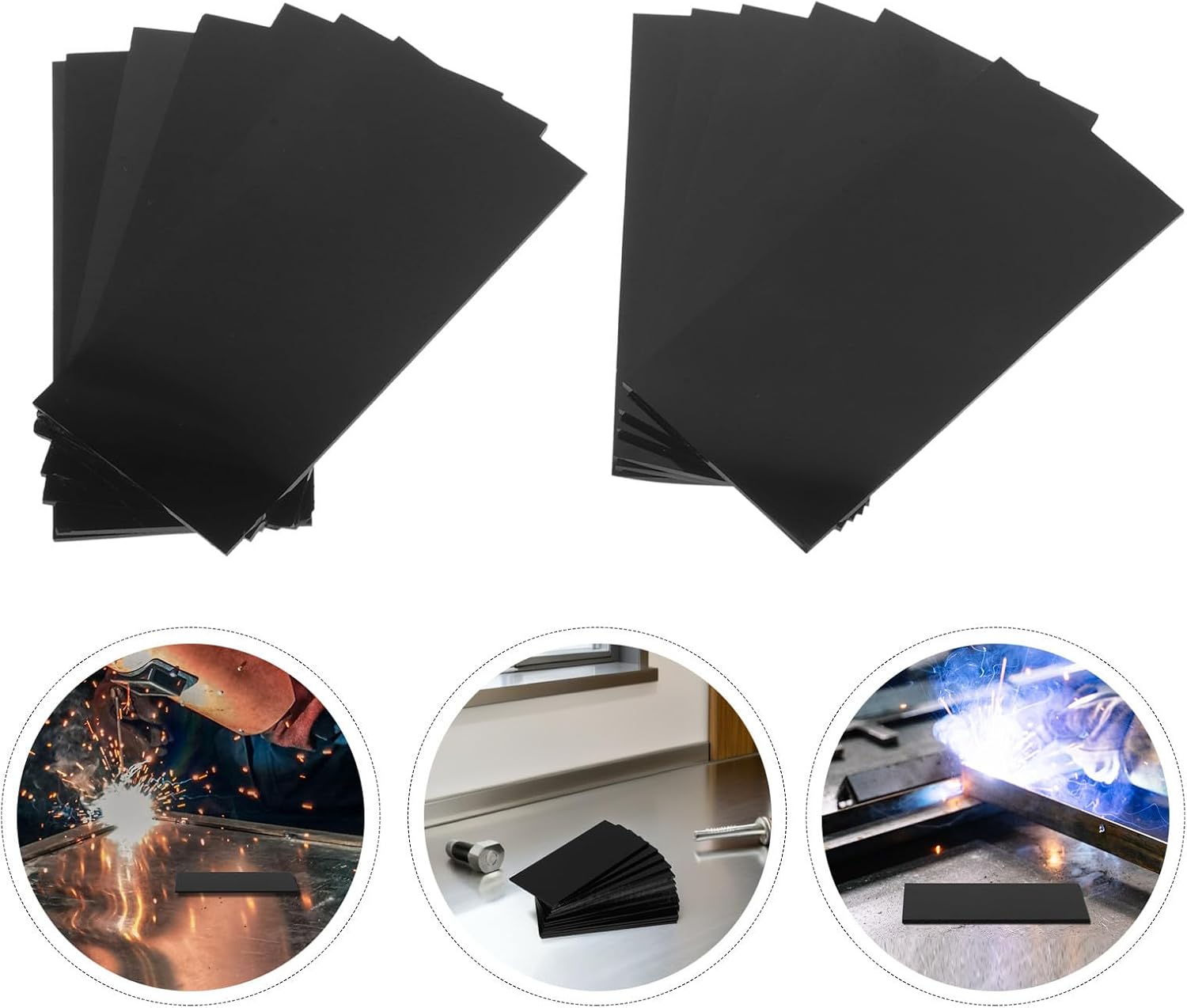 Helmet Shield Lens Protection Glass 40pcs Black UV with Welding Coating and Scratch-resistant Finish Durable Replacement Safety for Industrial Work