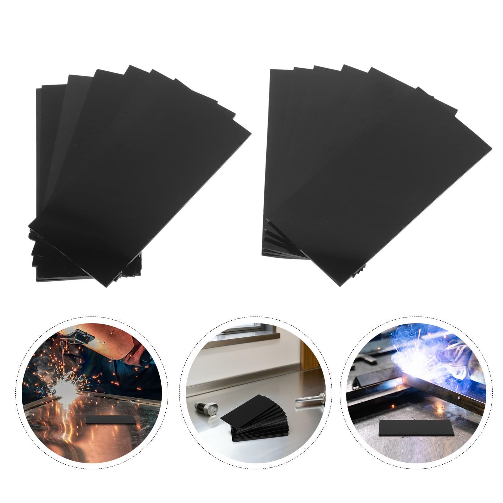 40 Pièces Lentille de Soudage en Verre Noir Résistante aux Chocs Surface Anti-rayures Compatible pour Tâches de Soudage en Milieu Industriel