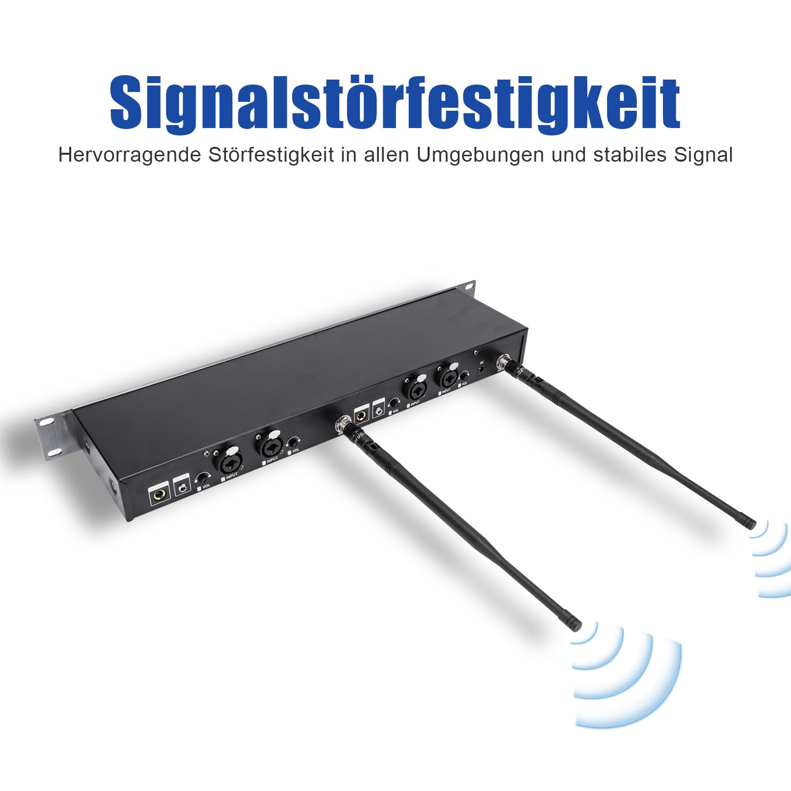 EM200 UHF Kabelloses In-Ear-Monitorsystem 2 Kanal mit 6 Körpersendern – IEM System für Musiker, Bühne, Bandprobe, Live Auftritt, Studio und Kirche