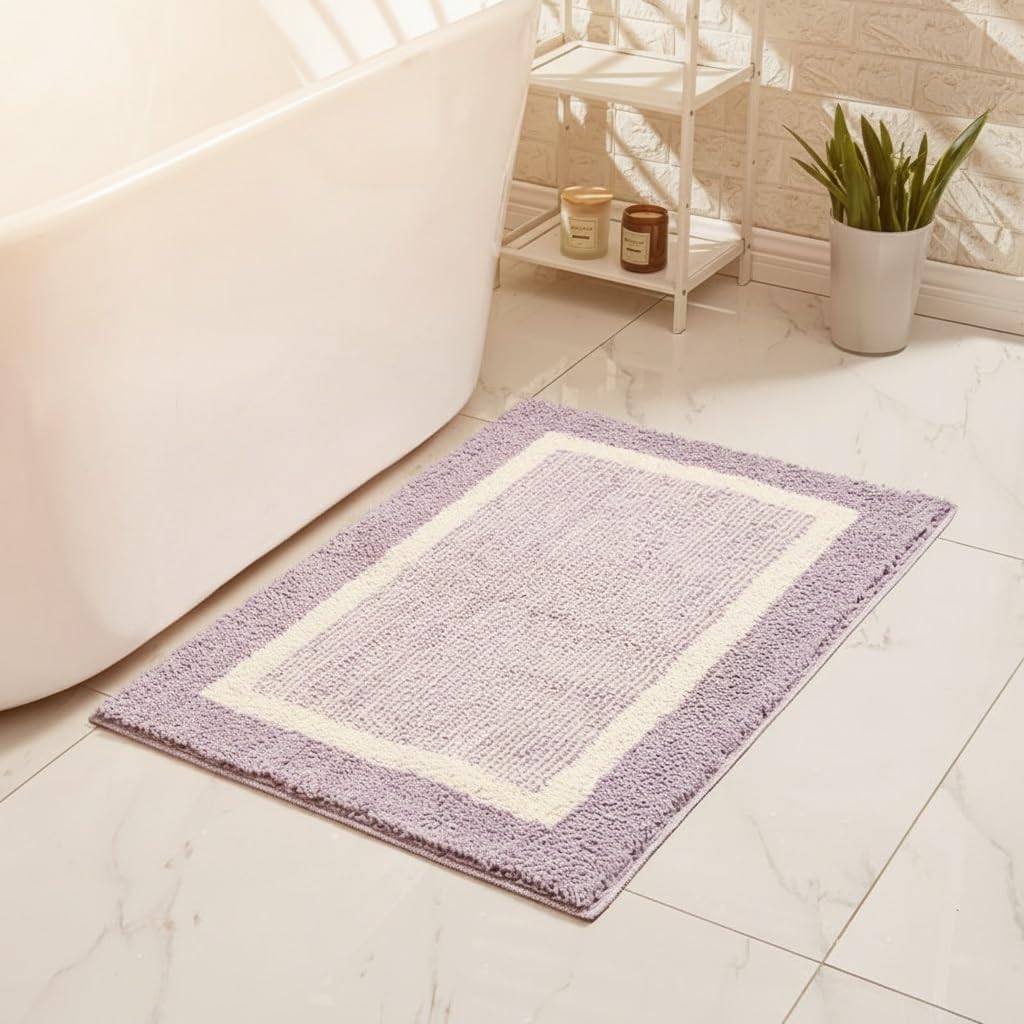 Small Bathroom Rugs with Rubber Backing Soft Comfortable and Washable Microfiber Bath Mats for Bathroom Decor