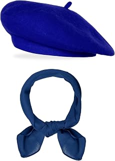 Classic Beret Hats for Women French Beret Hats Costume Accessories Painter Artist Cap with Scarf