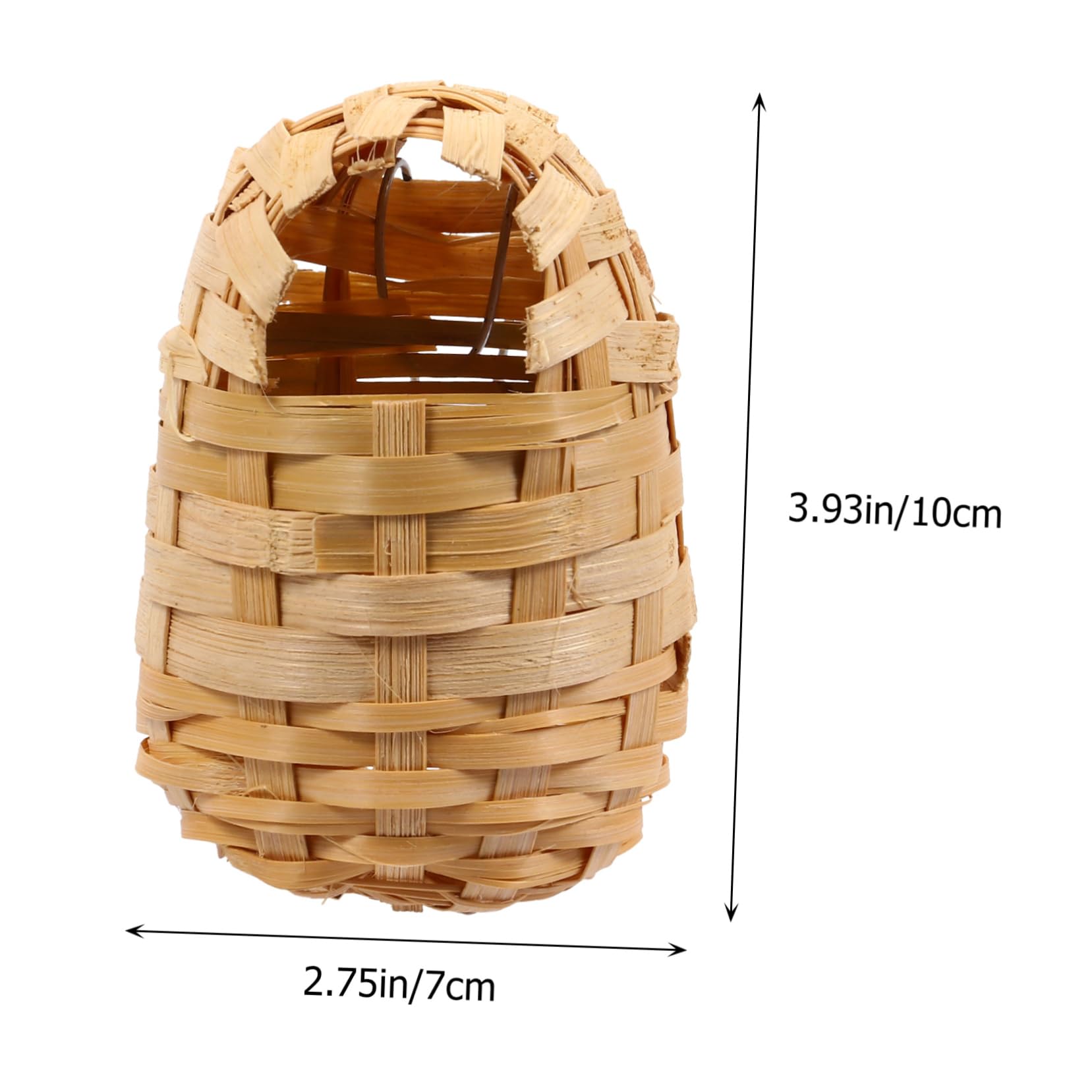6 Casas de Pájaros Tejidas a Mano de Bambú, Refugio Cálido y Resistente para Exterior con Ganchos para Colgar en Jardín o Porche