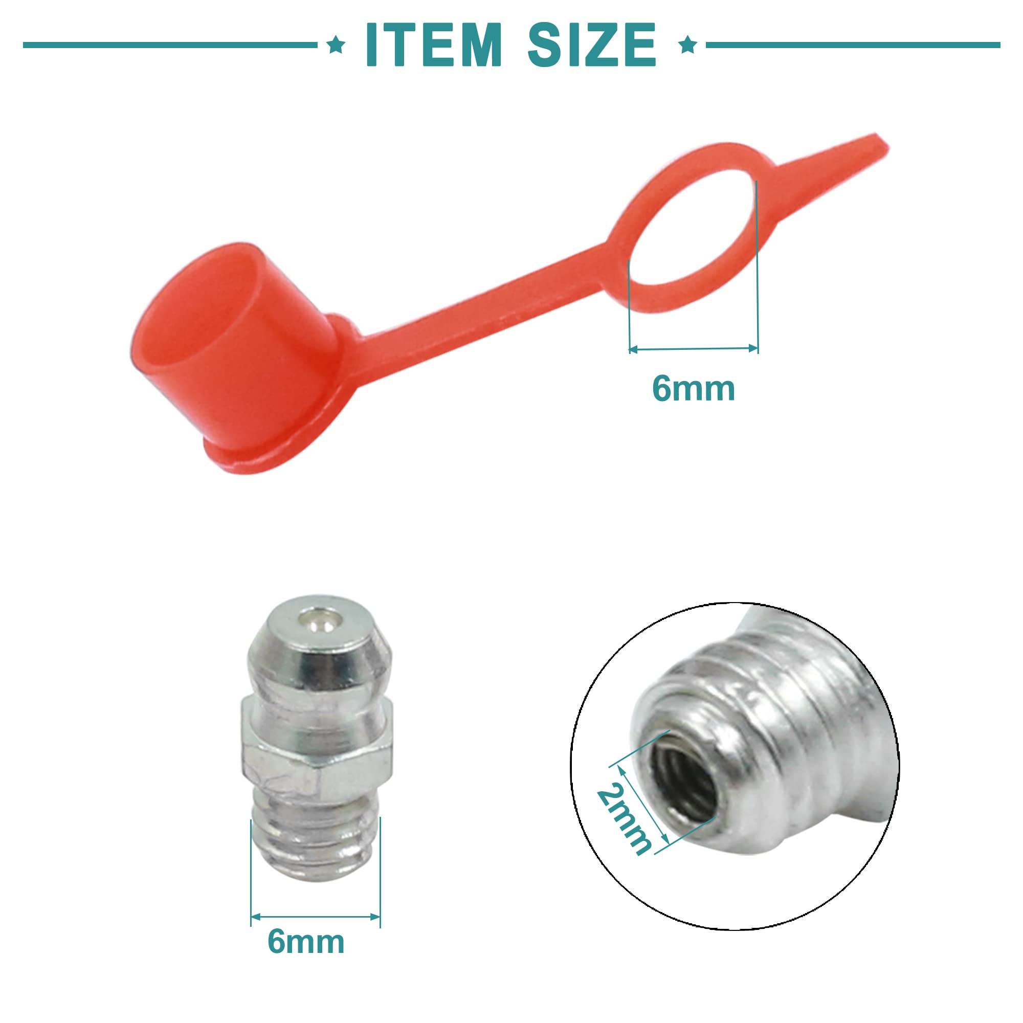 Kit De 20 Raccords Graissage 90° Avec Bouchons Anti-poussière - Uxcell M6X1