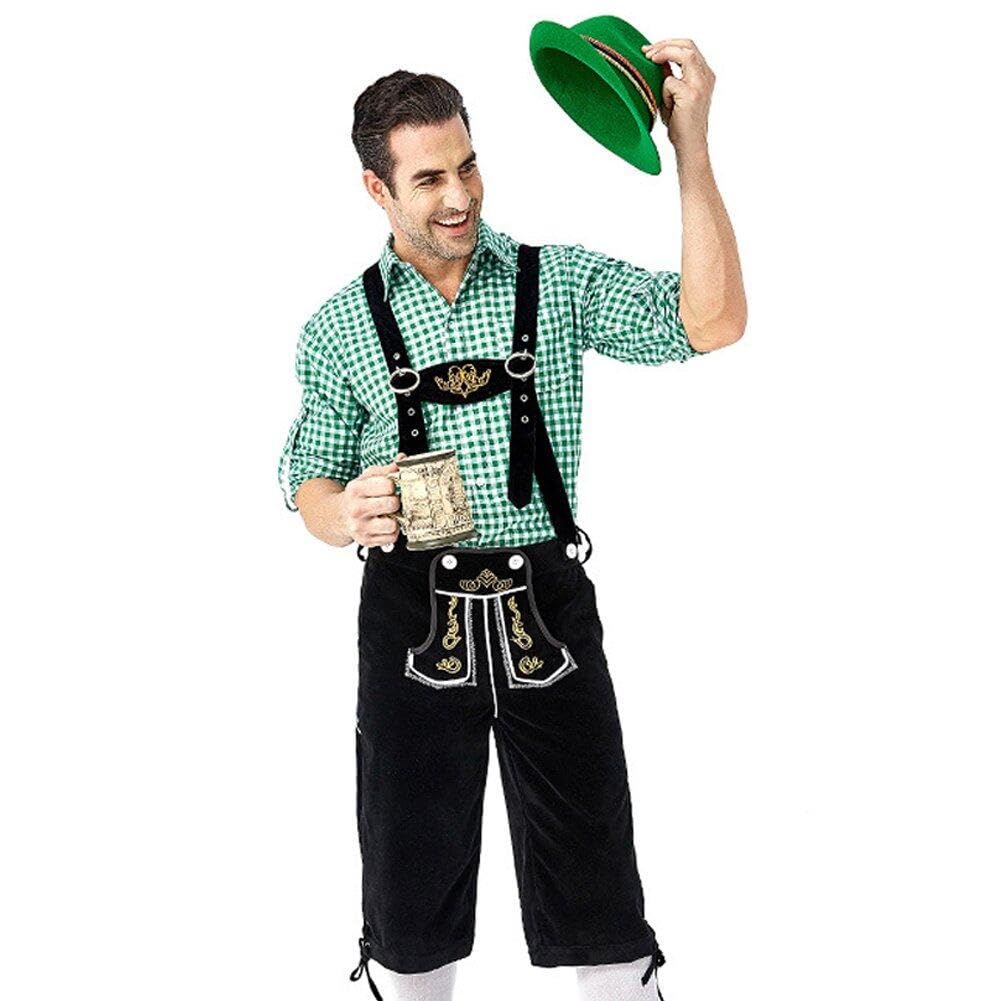 Bavarian shirt et chapeau court pour costume Oktoberfest masculin