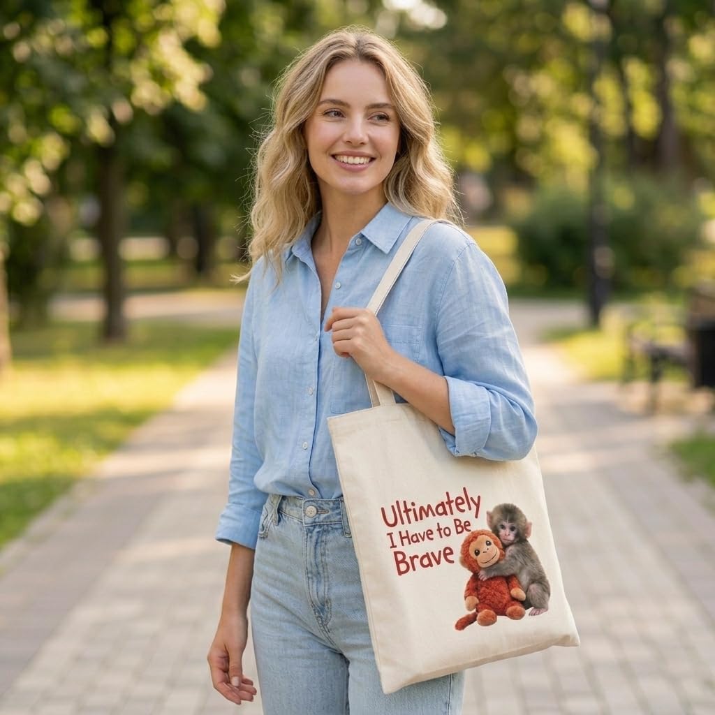 Monkey Canvas Tote Bag for Women Teen Girls Gifts Cute Travel Work Tote Bags Reusable Grocery Shoulder Bag image 2