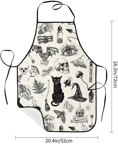Miniatura 6 de Delantales para mujeres y hombres, delantales de chef con bolsillos para decoración de cocina, barbacoa, cocción, hornear a la parrilla