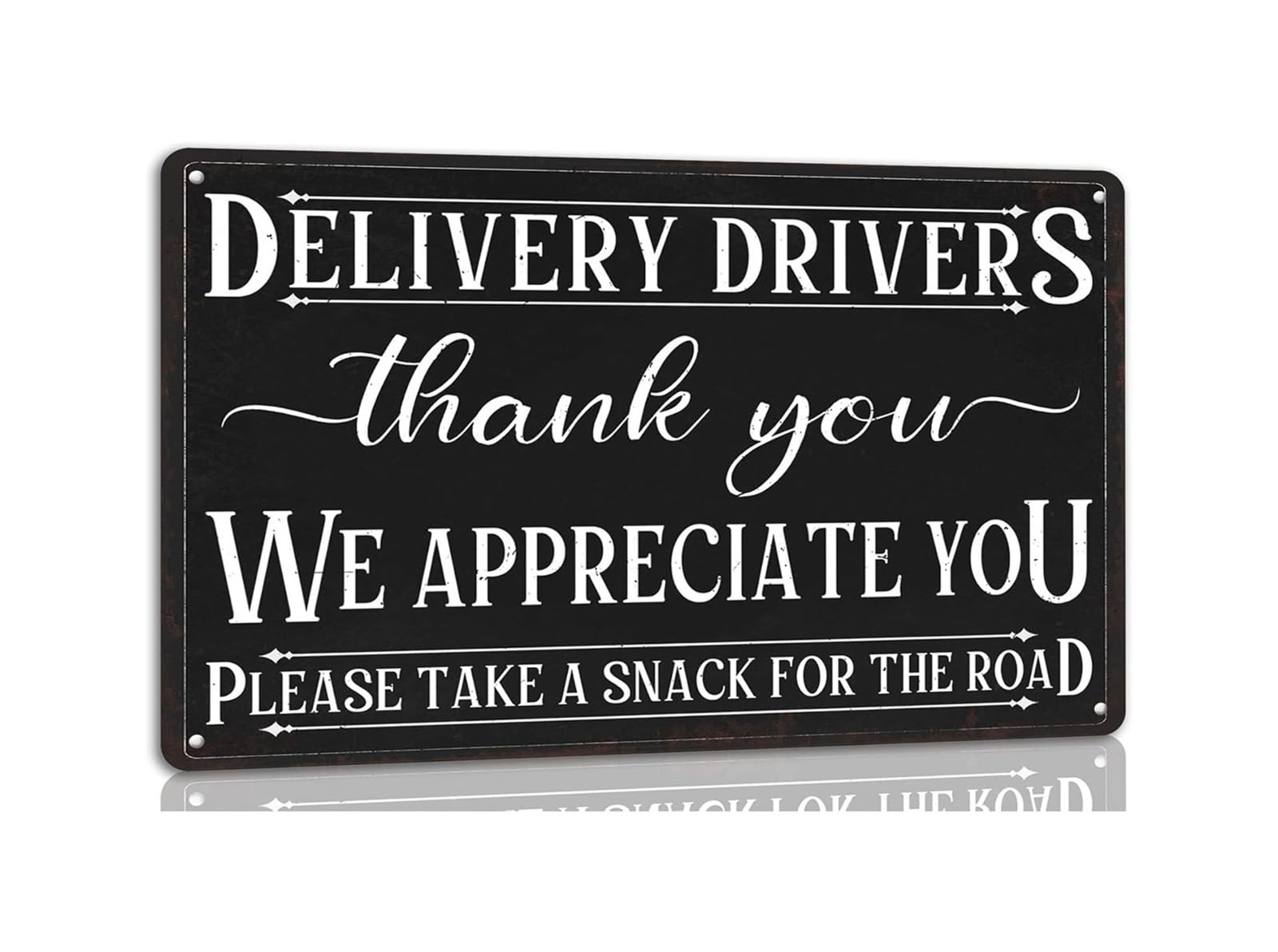 IDGTTLDF We Appreciate Delivery Drivers Metal Sign Vintage Funny Gift for Porch or Front Door Housewarming Decor for Home 8 X 12 inch