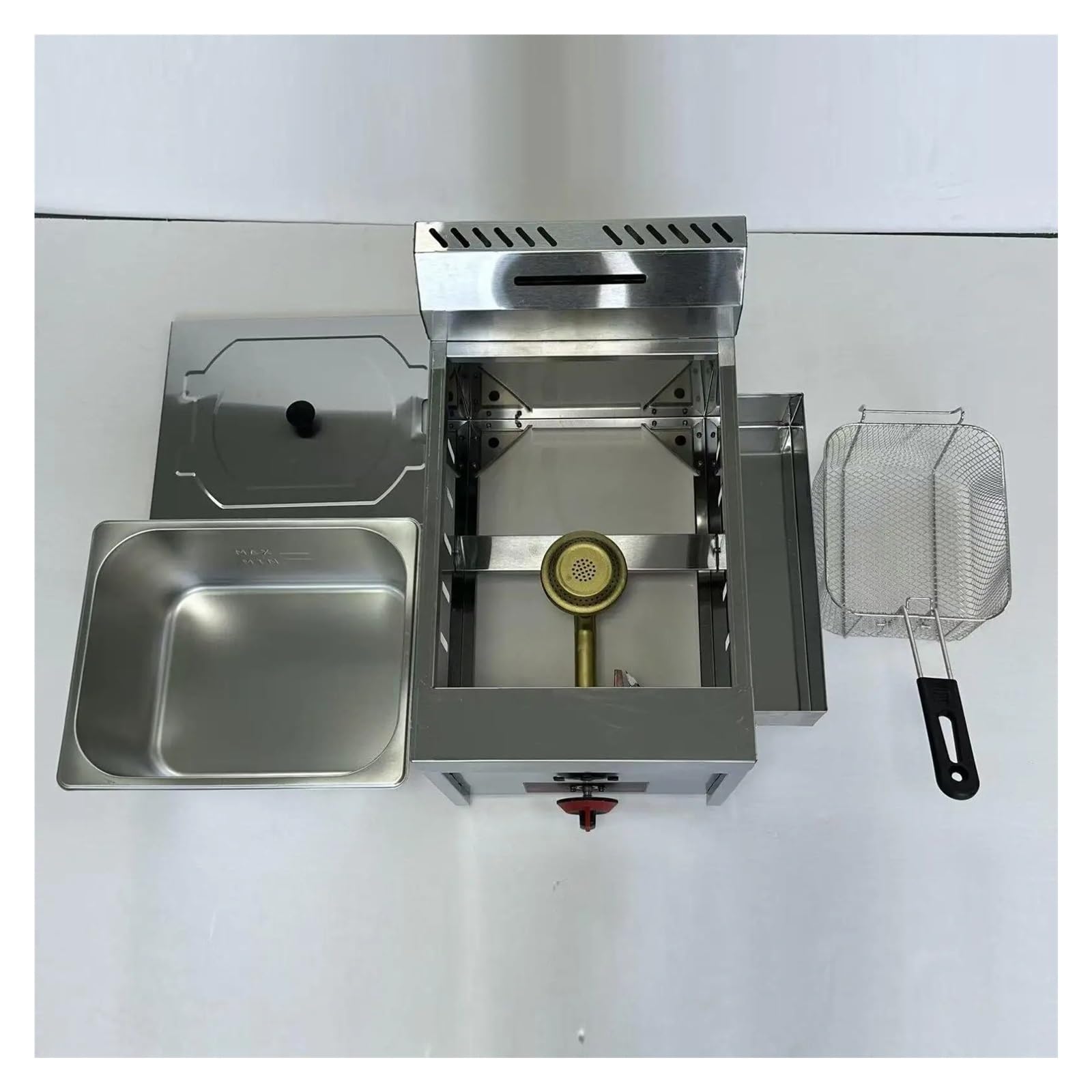Friggitrice Commerciale A Gas Robusta Portatile Di Facile Manutenzione 6 Litri Con Sicurezza Facile Da Pulire