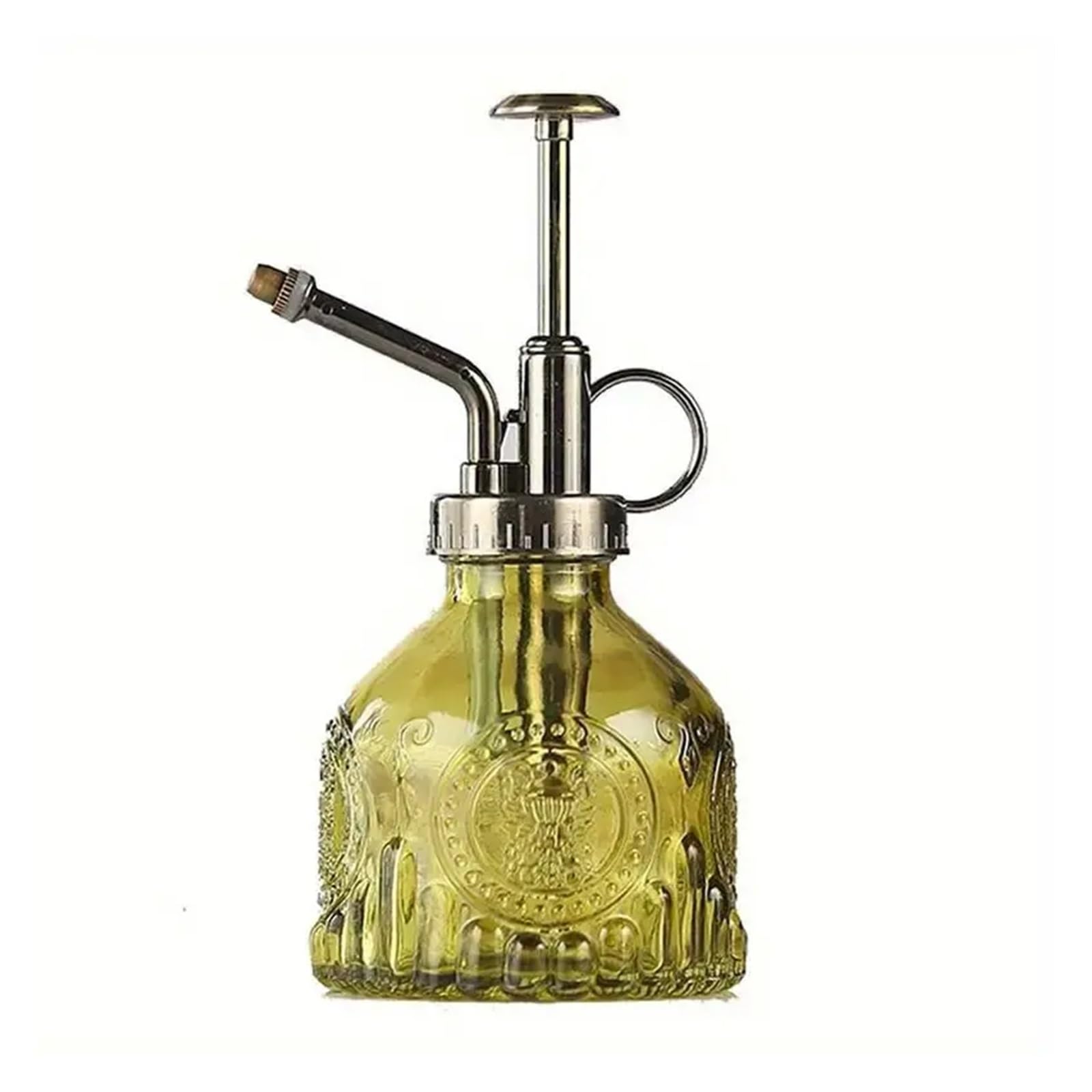 1pc Glass Watering Spray Bottle, Vintage Bronze Plastic Top Pump Can Spary Plant Mister, For House Plants For Plant