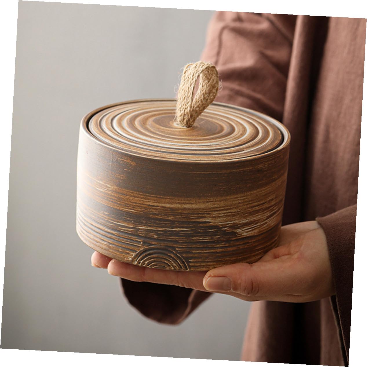 NUOBESTY Lata de Té Cerámica Bote Tapa Depósito Sellado para Té Casero Tarro de Almacenamiento para Cocina