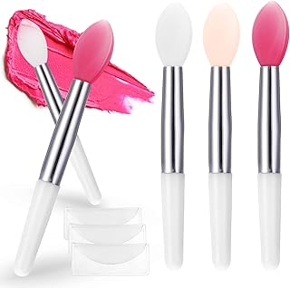 WLLHYF Silicone Lip Brushes, Colorful Lipstick Applicator Brushes Reusable Silicone Lip Brushes for Lipstick Lip Mask Makeup Brushes(3pcs)