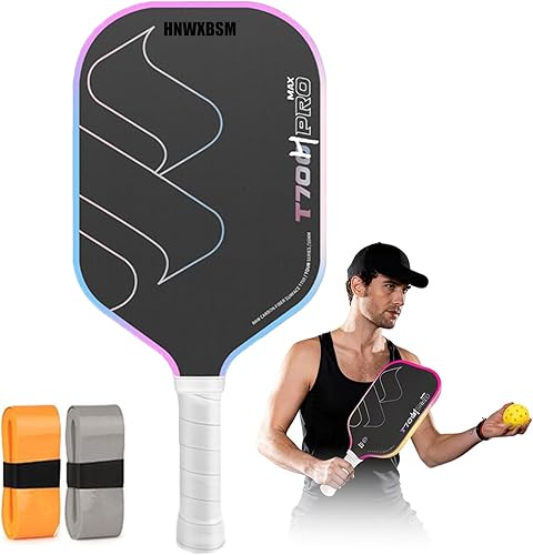 Paletas de pickleball, paleta de fibra de carbono con núcleo de polímero de panal de abeja de 0.63 pulgadas, pala profesional para hombres y
