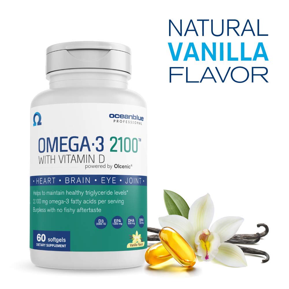 Oceanblue - Professional Omega-3 with Vitamin D Natural Vanilla Flavor 2100  mg. - 120 Softgels : Amazon.com.au: Health, Household \u0026 Personal Care