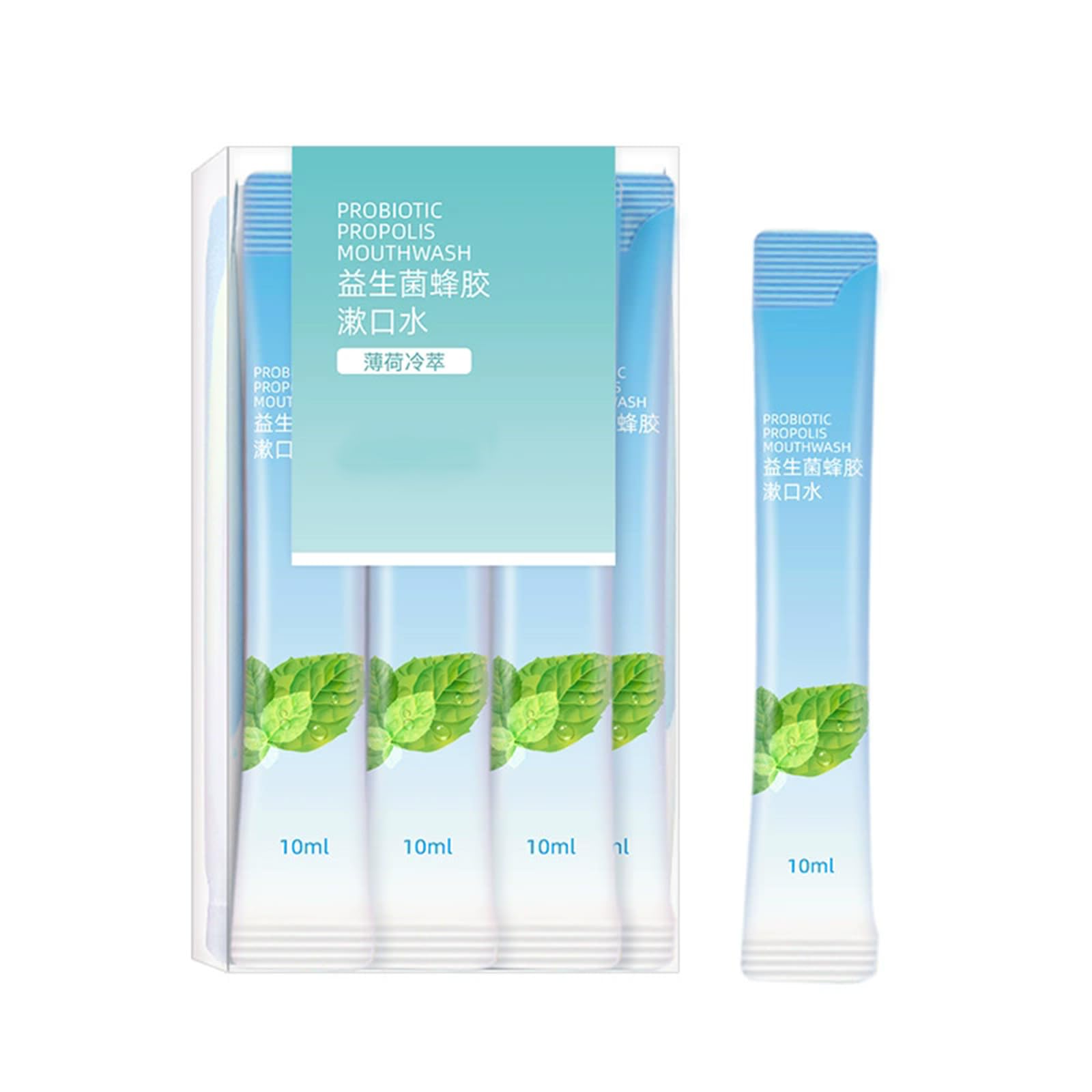 Travel Size Mouthwash,Portable Probiotic Disposable Breath Freshener,10ml Oral Care Individual Mini Mouthwash Alcohol Free,for Work,Travel,Party（Mint Flavor 20 Packs）