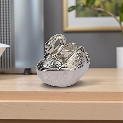 Miniatura 6 de Alisveristime Zamac Azucarero con tapa inspirado en el otomano turco con forma de cisne, 13.4 onzas, color plateado