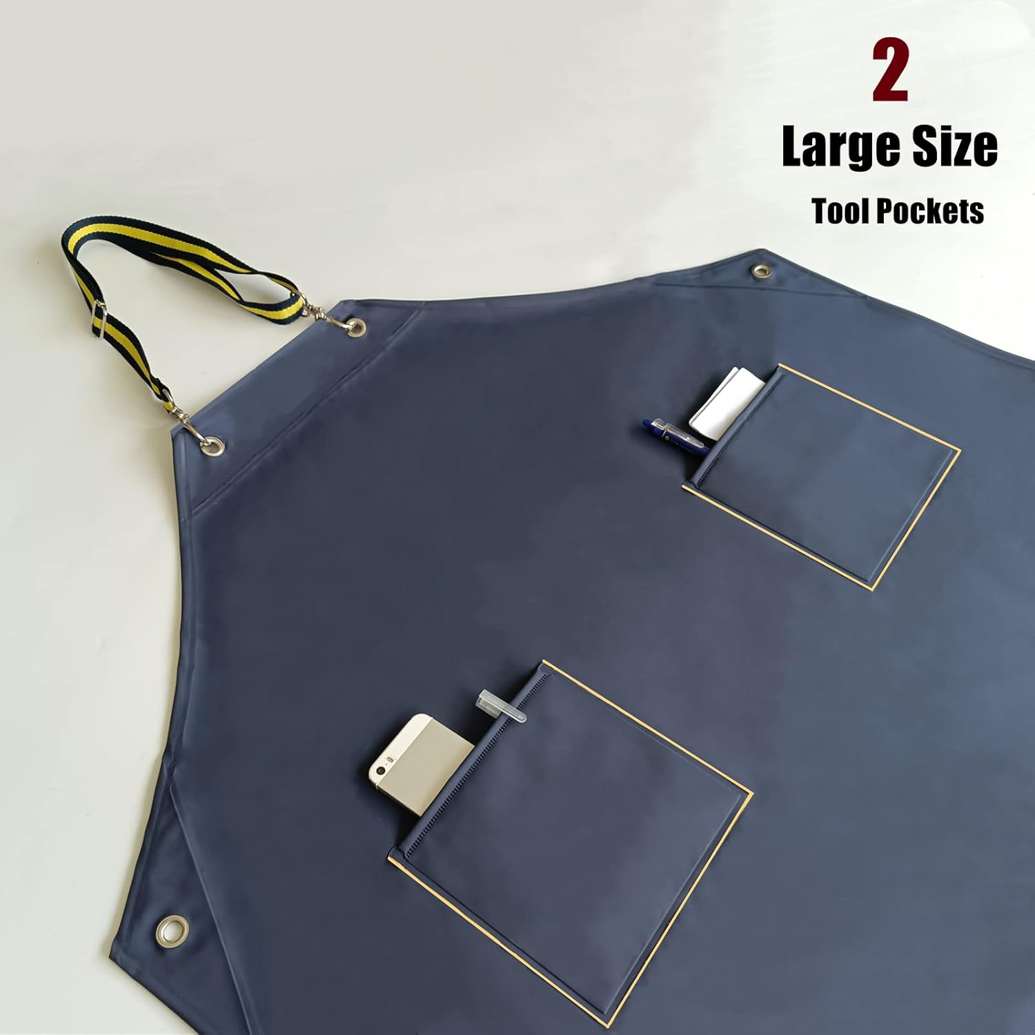 Rubber Aprons Waterproof with Pockets for Dishwashing, Dishwasher Apron Waterproof for Restaurant, 47 Inch Adjustable Neck Strap Butcher Apron for Men Water Proof, Heavy Duty Rubber Apron for Chemical - Image 7