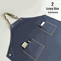 Vista 7 de Delantales de goma impermeables con bolsillos para lavavajillas, delantal impermeable para restaurante, correa ajustable para el cuello de 47