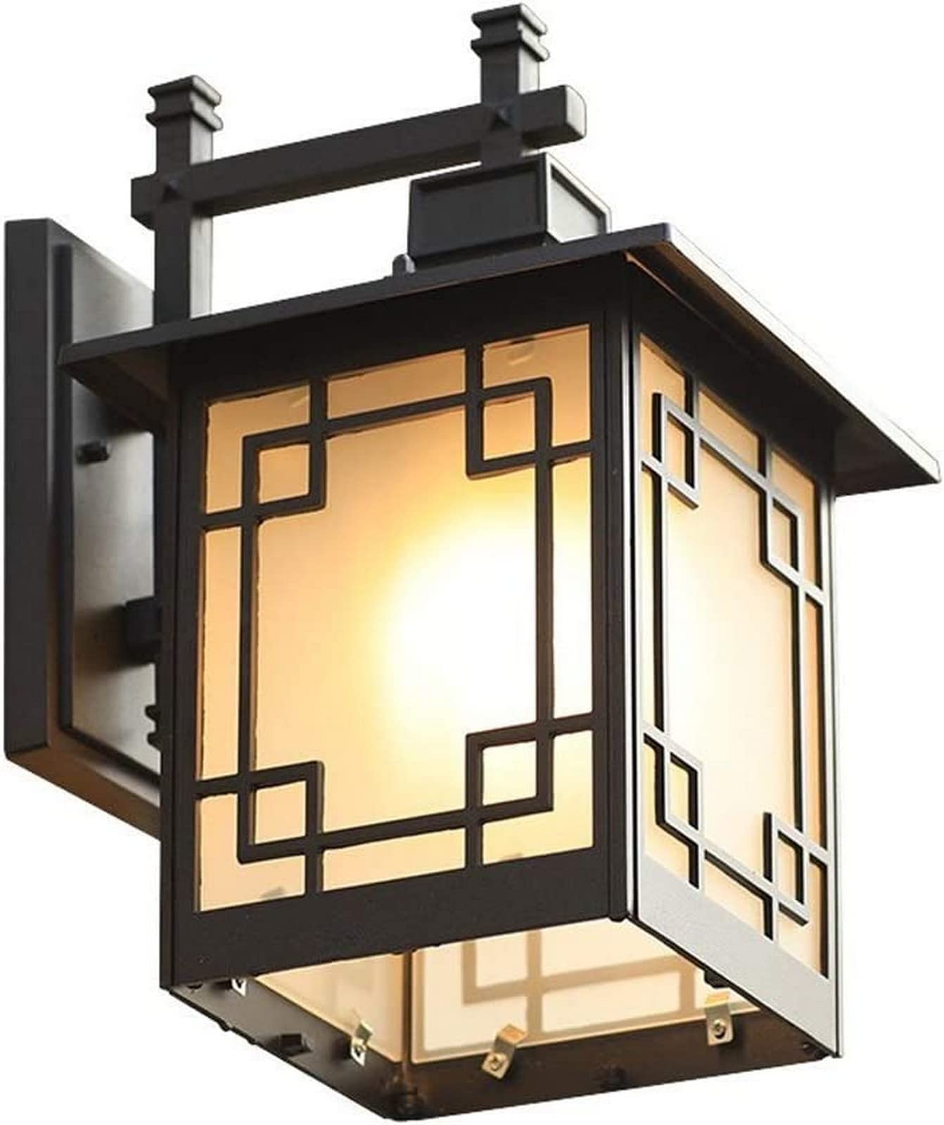VDOQTLJT Wall Sconces Garden Light Lanterns Porch External Waterproof Fixture Outdoor Antique Black Sconce Lamp E27 Socket Aluminum Bracket Lighting Compatible with Pati