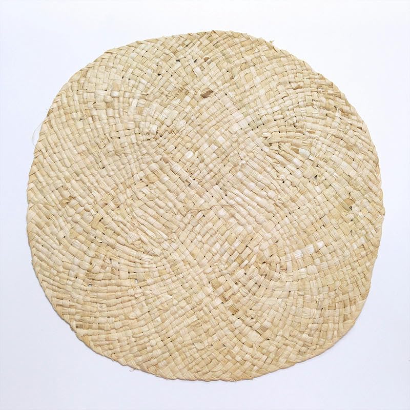 Salvamanteles, Manteles individuales tejidos de 33 cm, manteles individuales redondos, manteles individuales de ratán, manteles individuales de mimbre con cáscara de maíz, juego de manteles individual
