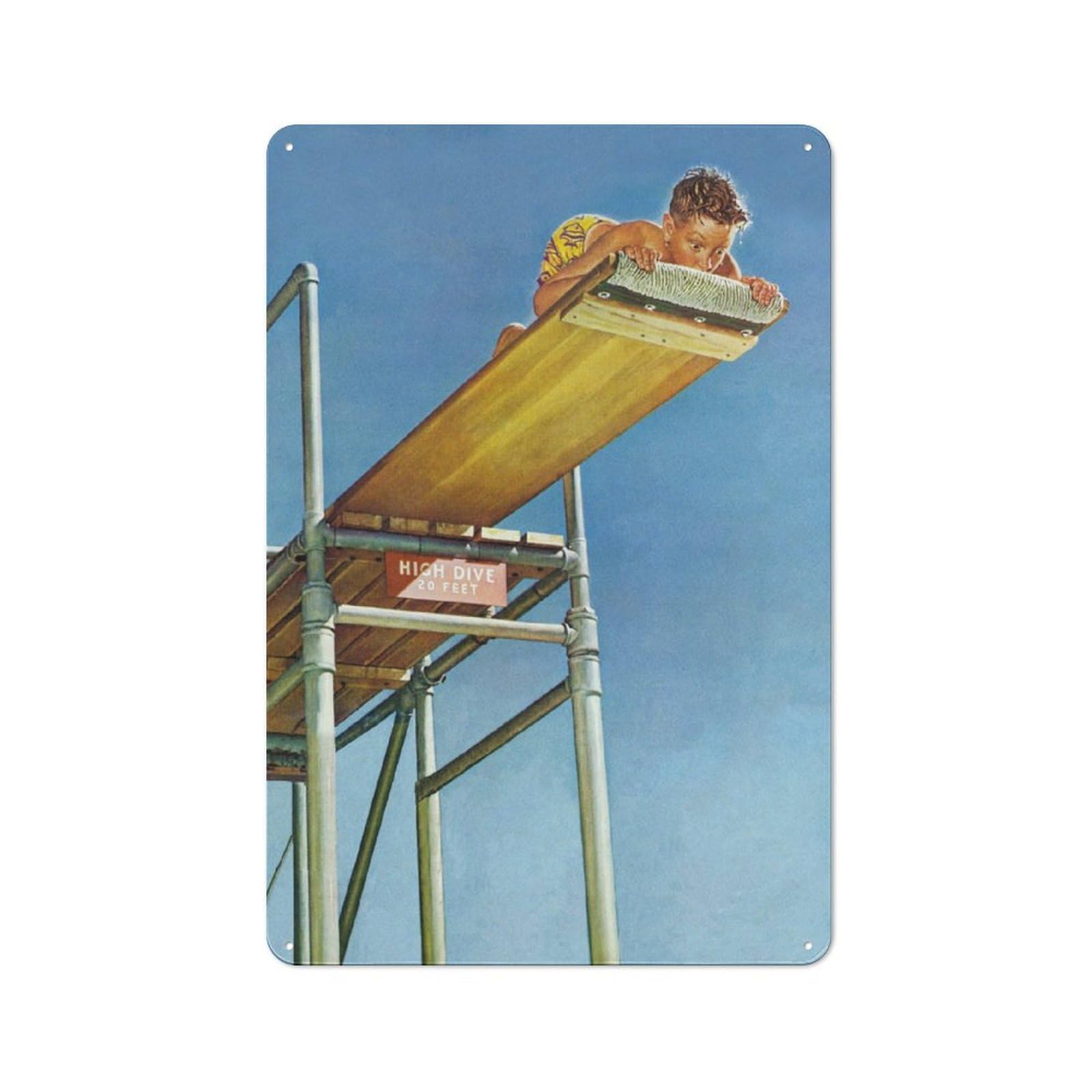Junmoney Trampoline Vintage Tin Sign 30X20cm With For Home Office Or Studio, Winter Wall Decor For Creative Workspace Decorators
