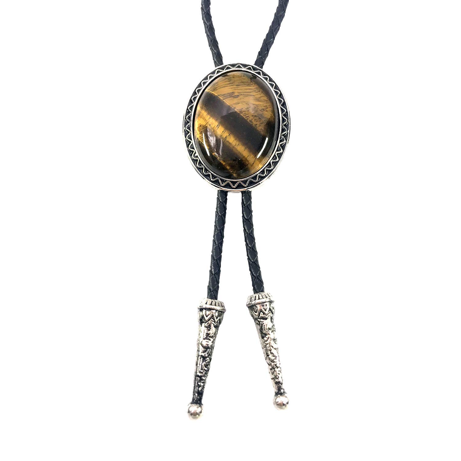 Unique Natural Stone Bolo Tie Tiger Eye Stone Jewelry
